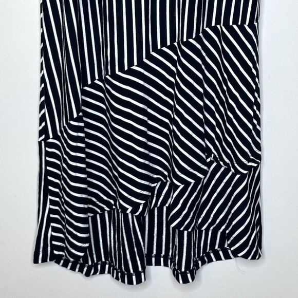 Cabi XS Striped Sleeveless Midi Dress Stretch Comfy Tiered Office Workwear Party - Picture 7 of 11